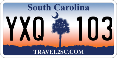 SC license plate YXQ103