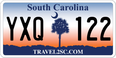 SC license plate YXQ122