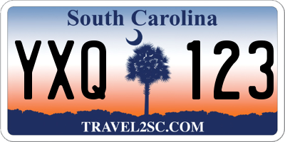 SC license plate YXQ123