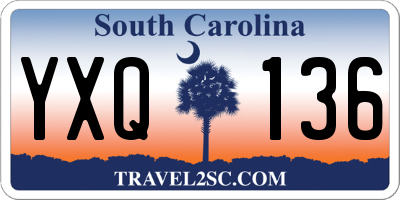 SC license plate YXQ136