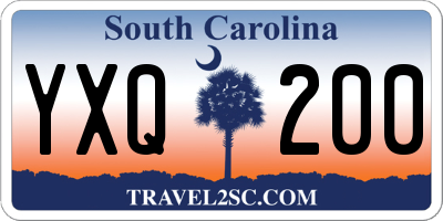 SC license plate YXQ200