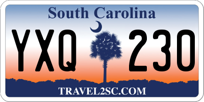 SC license plate YXQ230