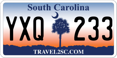 SC license plate YXQ233