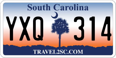 SC license plate YXQ314