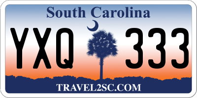 SC license plate YXQ333