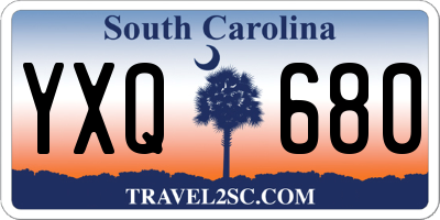 SC license plate YXQ680