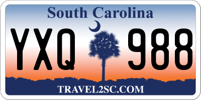 SC license plate YXQ988