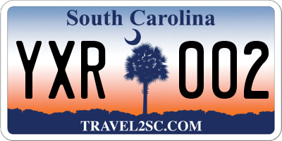 SC license plate YXR002