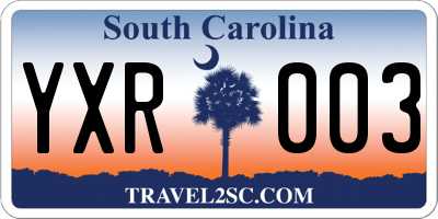 SC license plate YXR003