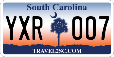 SC license plate YXR007