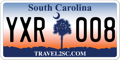 SC license plate YXR008