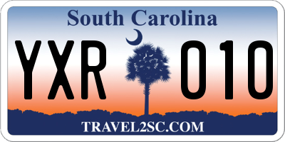 SC license plate YXR010