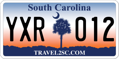 SC license plate YXR012