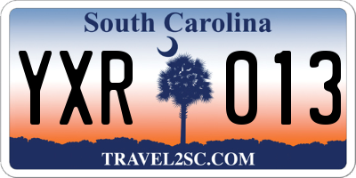 SC license plate YXR013