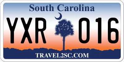 SC license plate YXR016