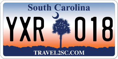 SC license plate YXR018