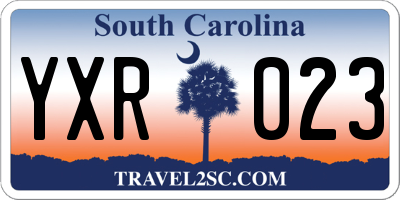 SC license plate YXR023
