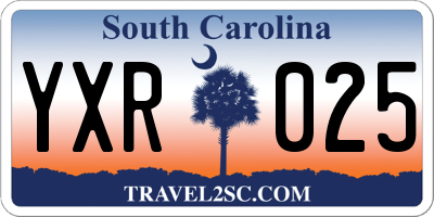 SC license plate YXR025
