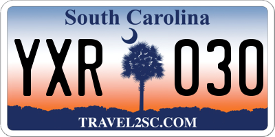 SC license plate YXR030