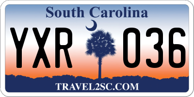 SC license plate YXR036
