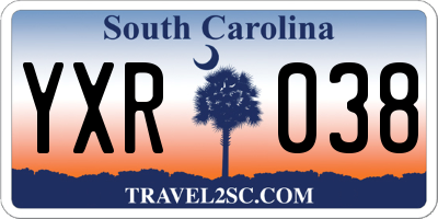 SC license plate YXR038
