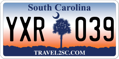 SC license plate YXR039
