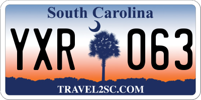 SC license plate YXR063