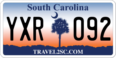 SC license plate YXR092