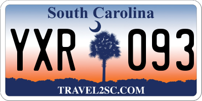 SC license plate YXR093