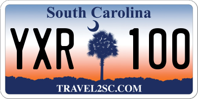 SC license plate YXR100