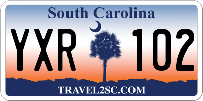 SC license plate YXR102