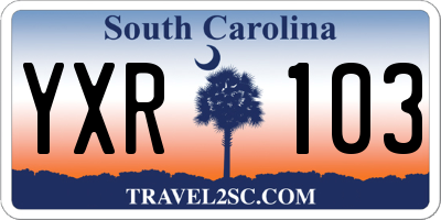 SC license plate YXR103