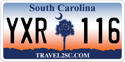 SC license plate YXR116