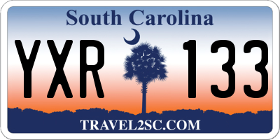 SC license plate YXR133