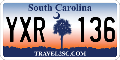 SC license plate YXR136