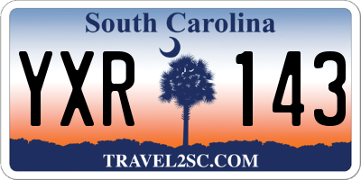 SC license plate YXR143