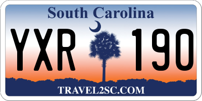SC license plate YXR190