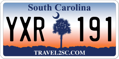 SC license plate YXR191