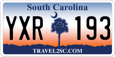 SC license plate YXR193