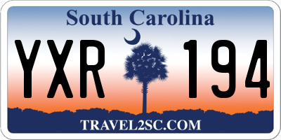 SC license plate YXR194