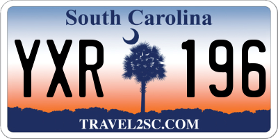 SC license plate YXR196