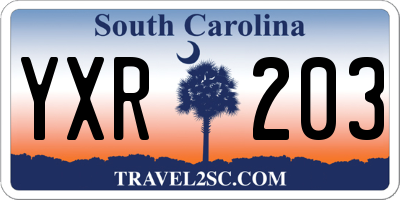 SC license plate YXR203