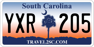 SC license plate YXR205