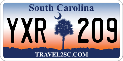 SC license plate YXR209