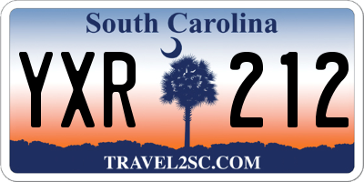 SC license plate YXR212