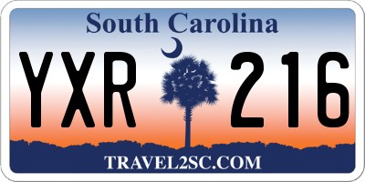 SC license plate YXR216