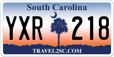 SC license plate YXR218