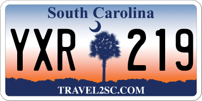 SC license plate YXR219