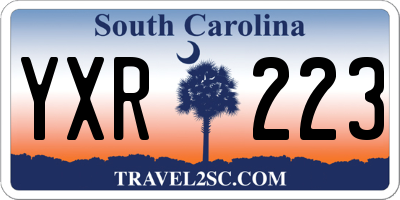 SC license plate YXR223