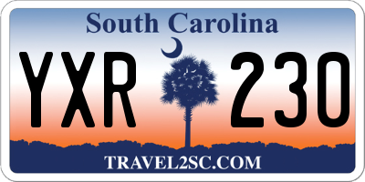 SC license plate YXR230